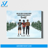 Personalized Landscape Canvas, Three Members Family, Custom Gift for Christmas