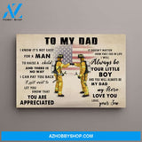 Personalized Landscape Canvas, To My Dad, Firefighter Dad and Son/Daughter, Gift for Dad and Firefighters
