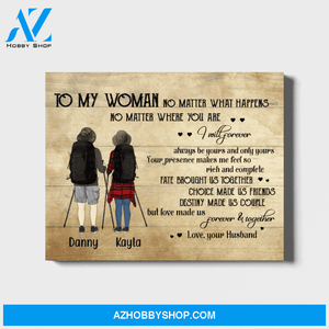 Personalized Landscape Canvas, To My Woman, Custom Gift for Hiking Couple