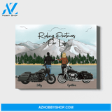 Personalized Landscape Canvas, Two Riders, Custom Gift for Motorcycle Lovers