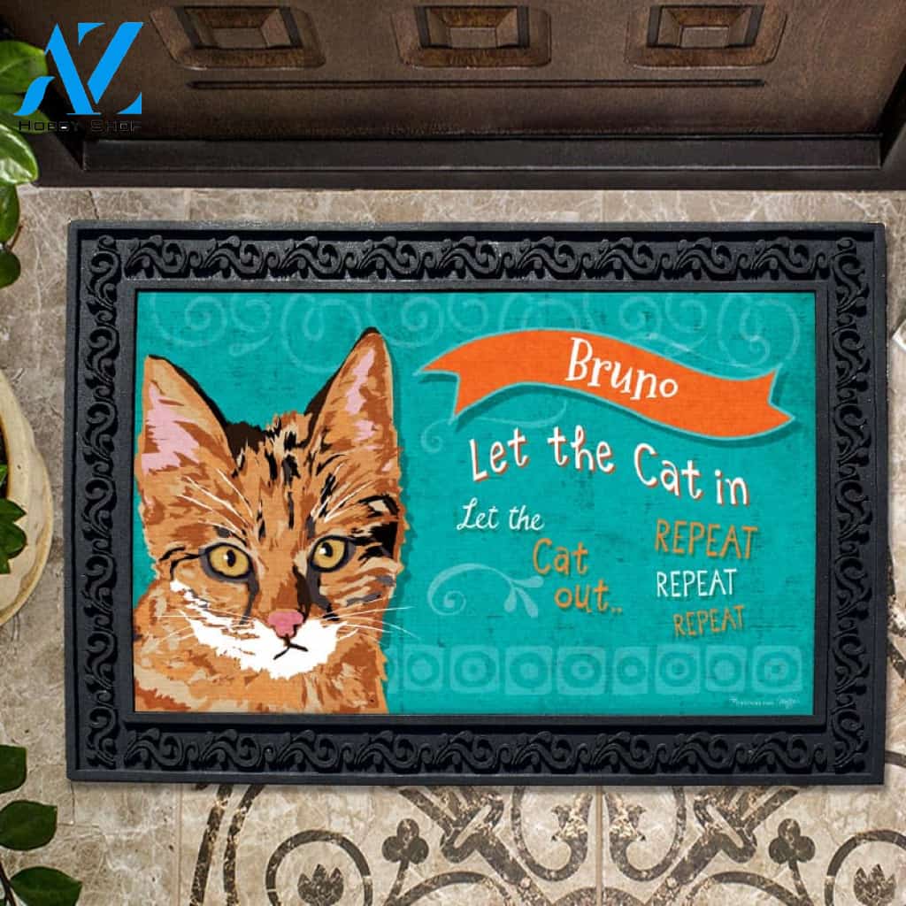 Personalized Let the Cat In Doormat - 18" x 30"