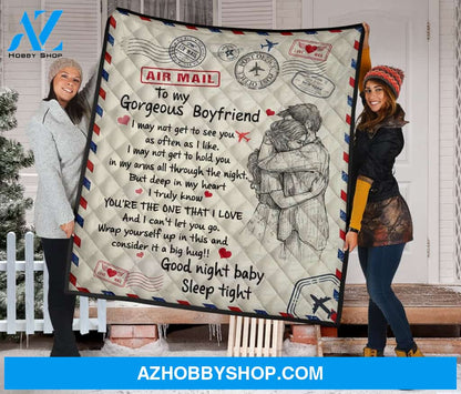 Personalized Letter To My Boyfriend Envelope Fleece Blanket