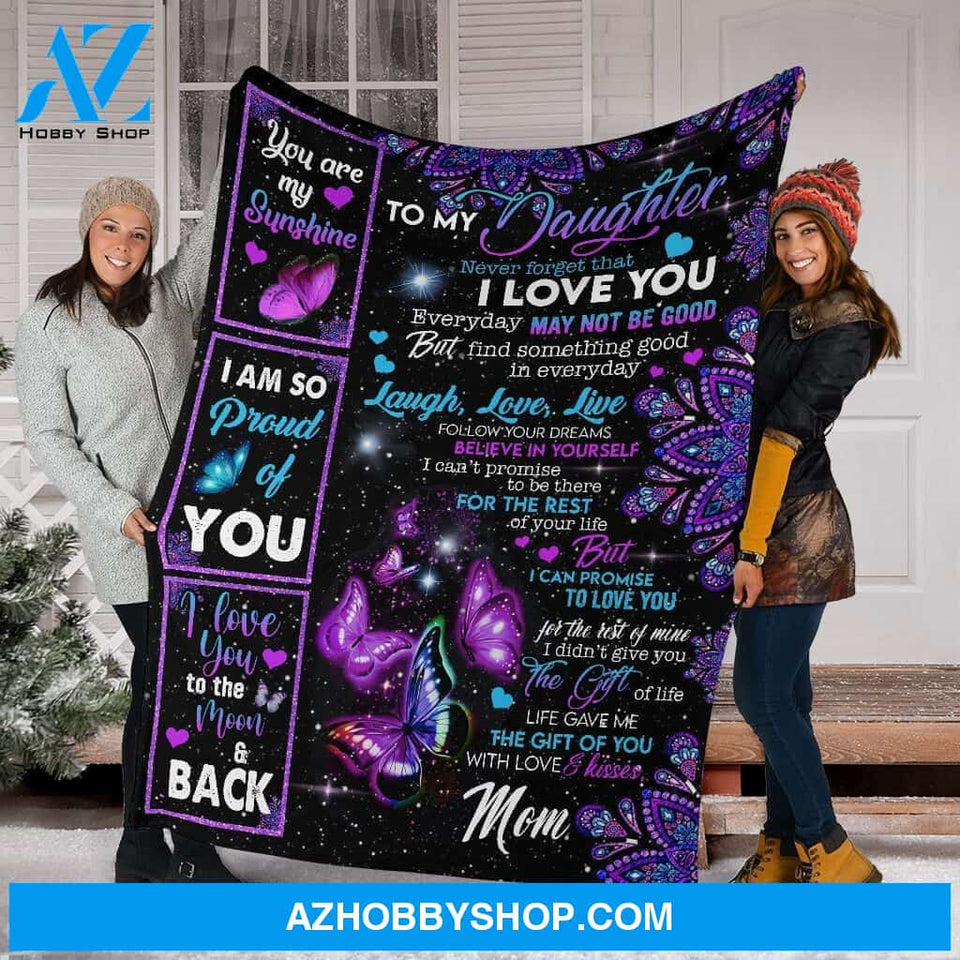 Personalized Letter To My Daughter Sweet Fleece Blanket