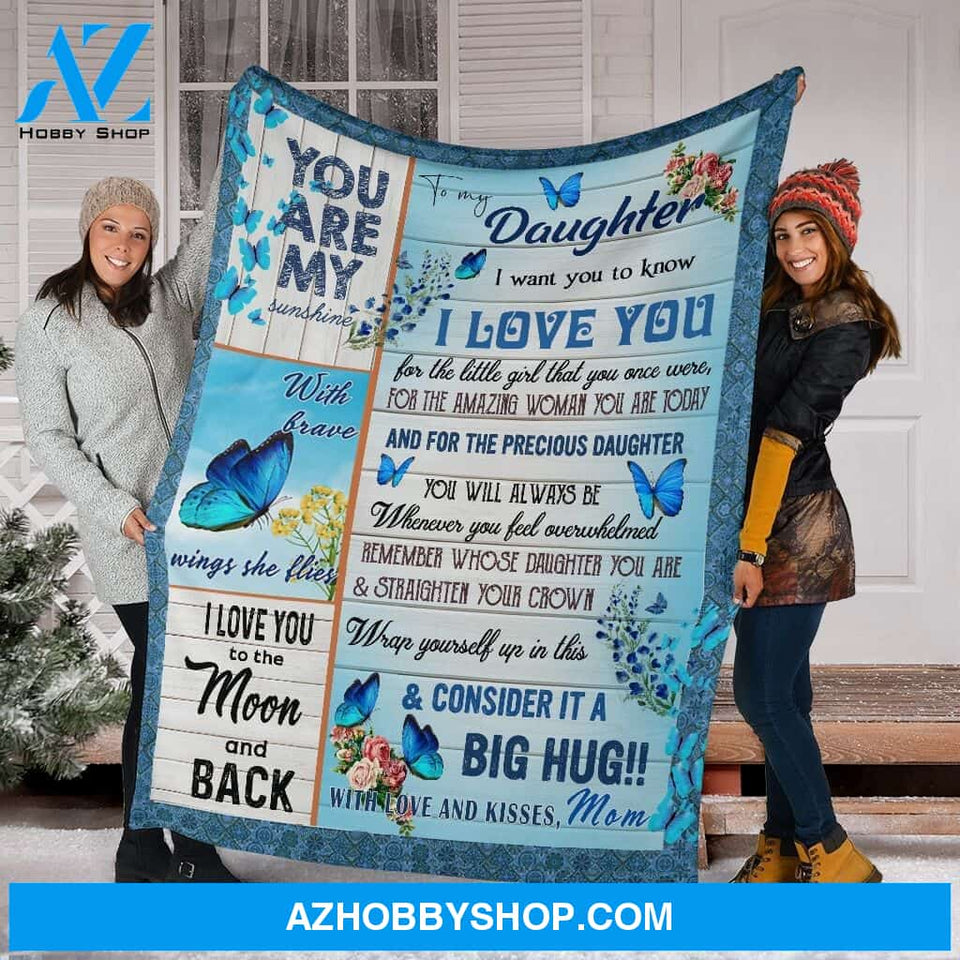 Personalized Letter To My Daughter Sweet Fleece Blanket