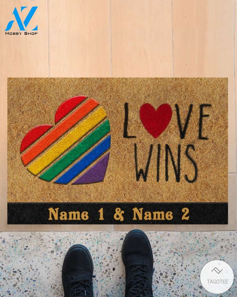 Personalized LGBT Love Wins Doormat