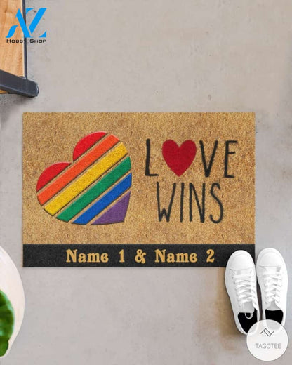 Personalized LGBT Love Wins Doormat