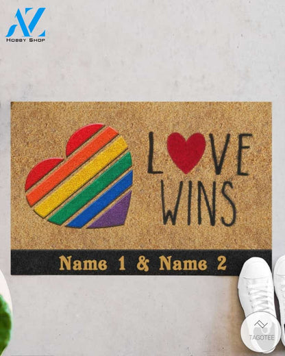 Personalized LGBT Love Wins Doormat