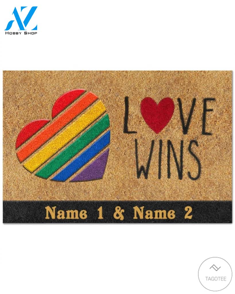 Personalized LGBT Love Wins Doormat