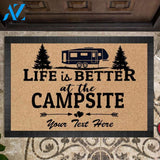 Gosszy - Personalized Life Is Better Camping Doormat-RV Camper -Tractor - Motor Home Doormat, Happy Campsite, Tent Mats