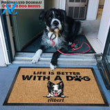 Gosszy - Personalized Life is better with a Dog Pawprints Doormat, Dog mat custom, Pawprints Doormat, dog doormat, dog gift, dog mat, custom dog - Dog mat custom