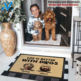 Gosszy - Personalized Life is better with a Dog Pawprints Doormat, Dog mat custom, Pawprints Doormat, dog doormat, dog gift, dog mat, custom dog - Dog mat custom