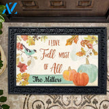 Personalized Love Fall Most of All Doormat - 18" x 30"