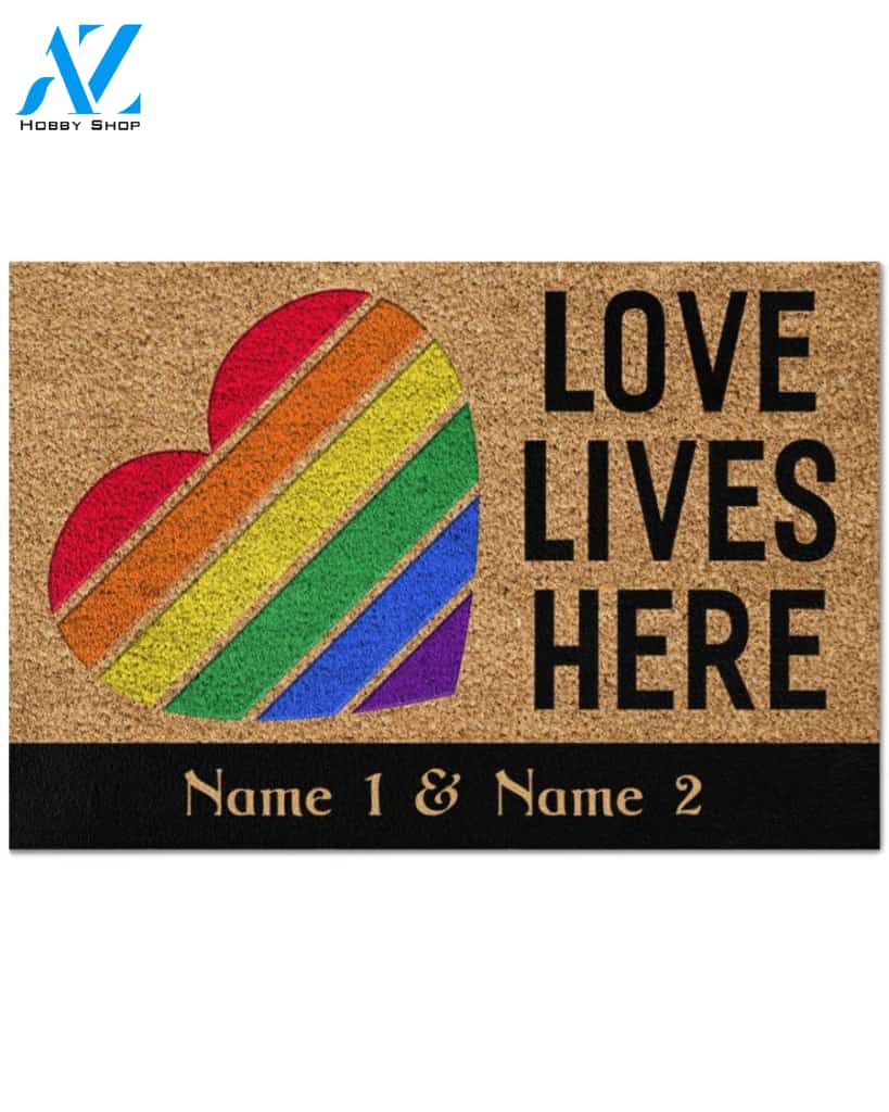 Personalized Love Lives Here Doormat
