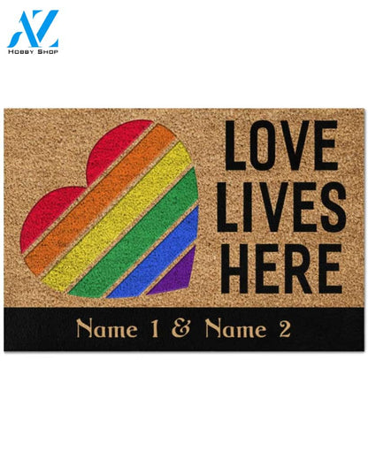 Personalized Love Lives Here Doormat