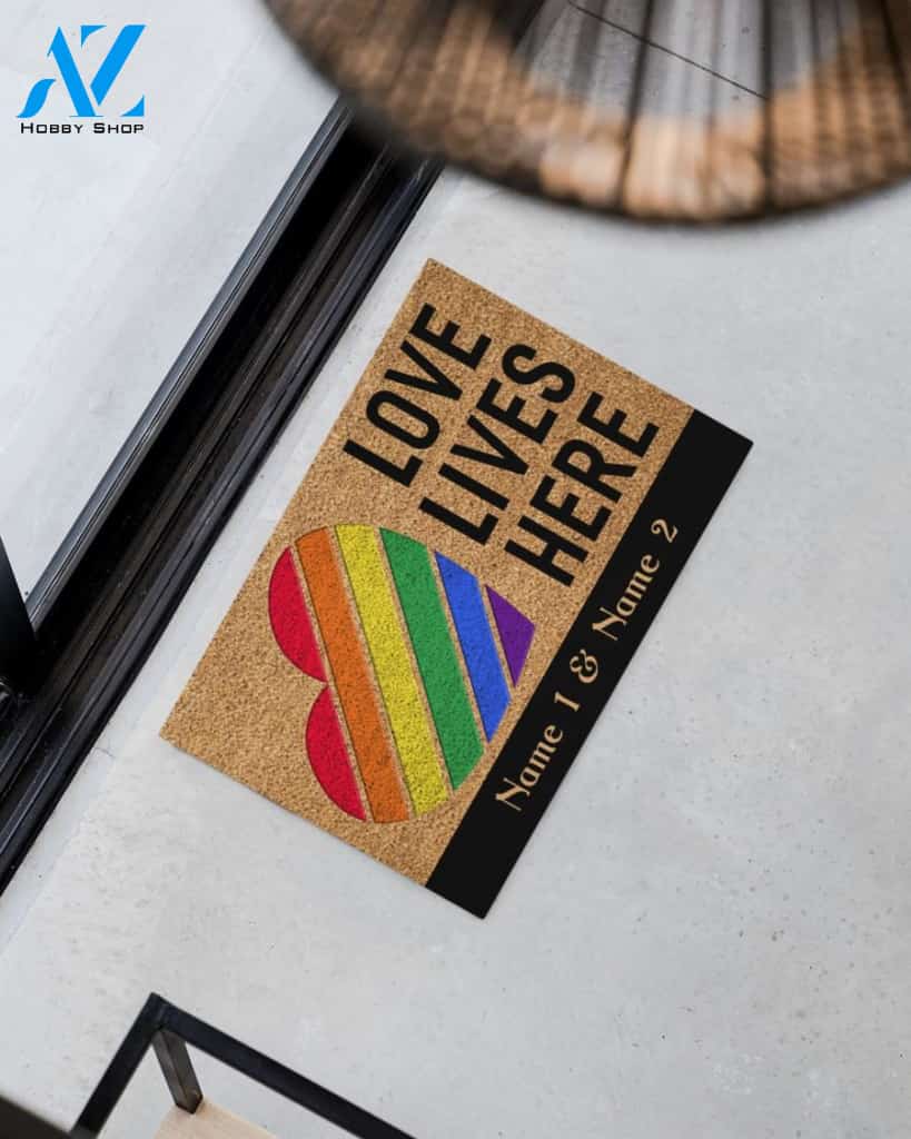 Personalized Love Lives Here Doormat