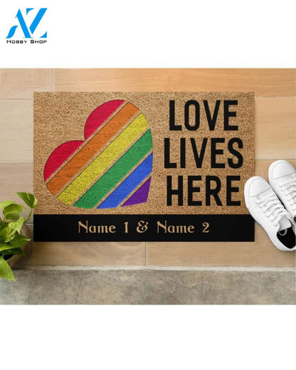 Personalized Love Lives Here Doormat