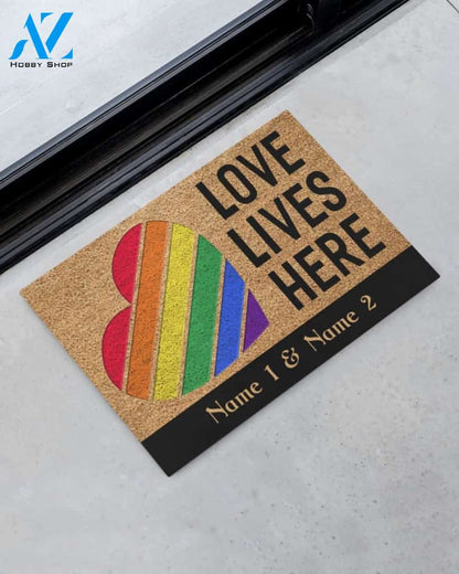 Personalized Love Lives Here Doormat