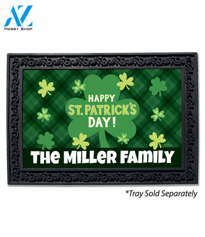 Personalized Lucky Shamrocks Doormat - 18" x 30"