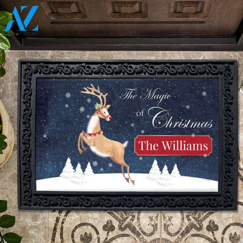 Personalized Magic of Christmas Reindeer Doormat - 18" x 30"