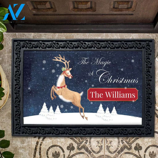 Personalized Magic of Christmas Reindeer Doormat - 18" x 30"