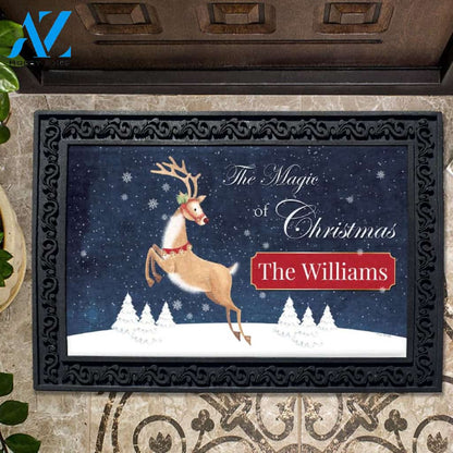 Personalized Magic of Christmas Reindeer Doormat - 18" x 30"