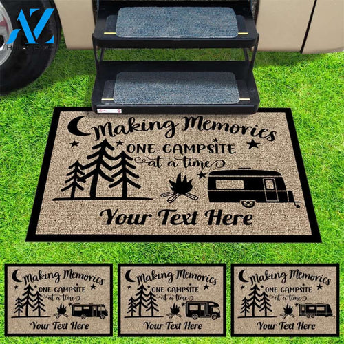 Personalized Making Memories One Campsite Outdoor Doormat, Gift Idea Camping Mats, RV Camper Motorhome, Custom Doormat