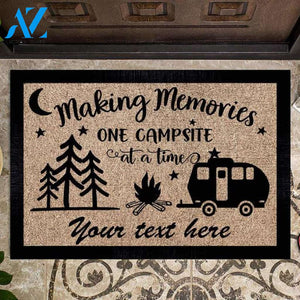 Gosszy - Personalized Making Memories One Campsite Outdoor Doormat, Gift Idea Camping Mats, RV Camper Motorhome, Custom Doormat