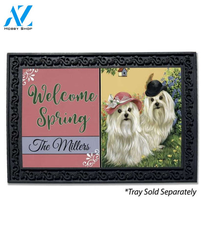 Personalized Maltese Mr & Mrs Doormat - 18" x 30"