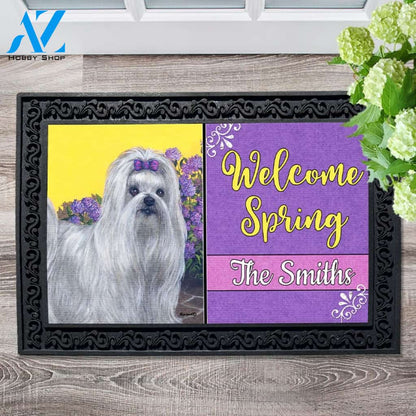 Personalized Maltese Patio Princess Doormat - 18" x 30"