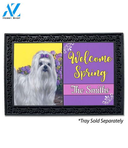 Personalized Maltese Patio Princess Doormat - 18" x 30"