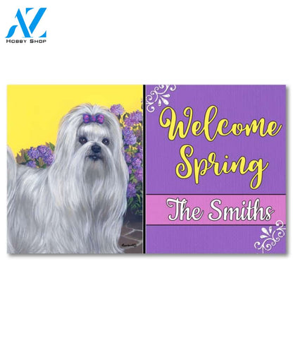 Personalized Maltese Patio Princess Doormat - 18" x 30"