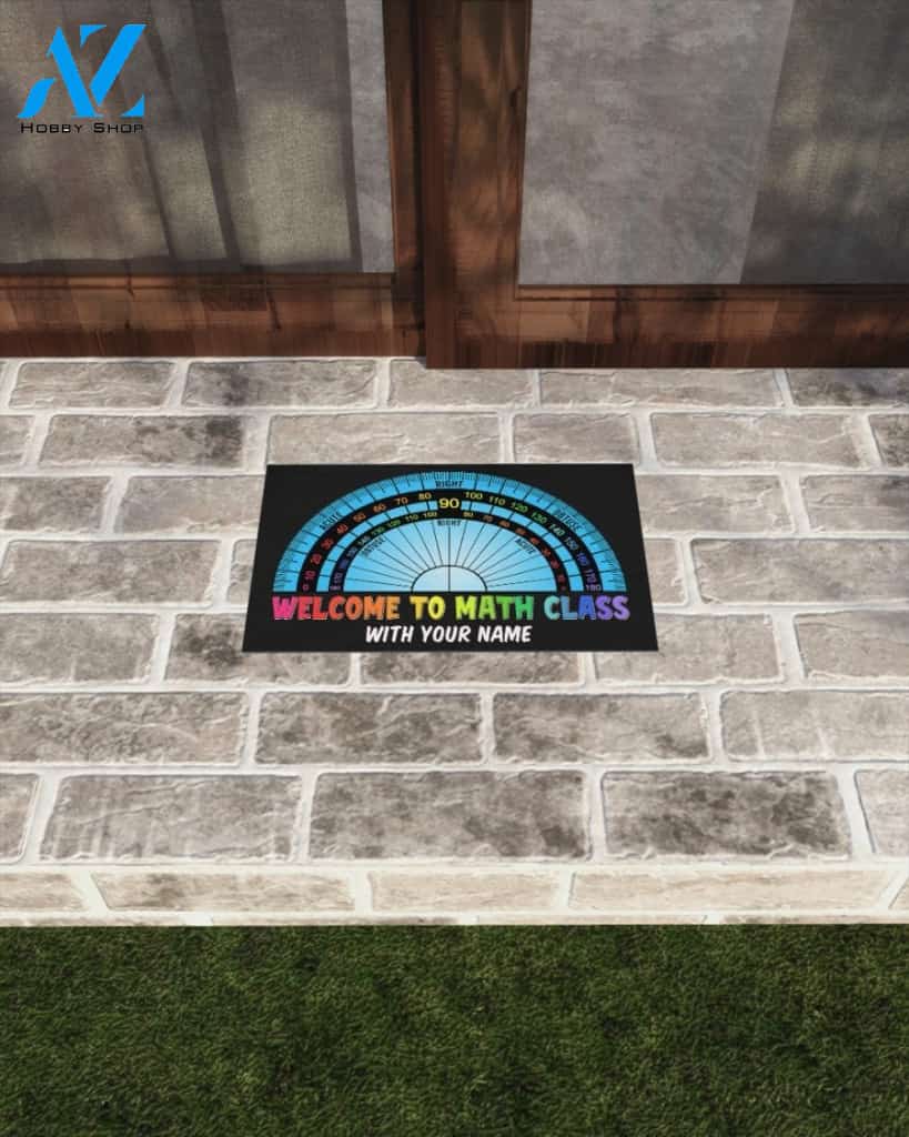 Personalized Math Teacher - Welcome to Math Class, Back to School Doormat Gift For Classroom, Teacher Decor Home Decor Wall Art Visual Art