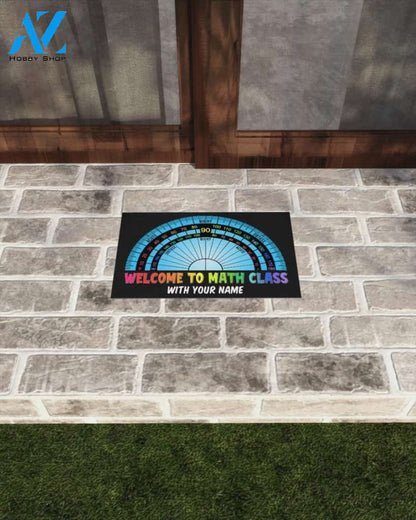 Personalized Math Teacher - Welcome to Math Class, Back to School Doormat Gift For Classroom, Teacher Decor Home Decor Wall Art Visual Art