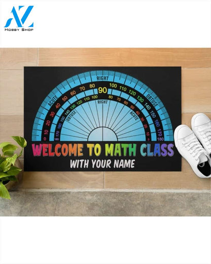 Personalized Math Teacher - Welcome to Math Class, Back to School Doormat Gift For Classroom, Teacher Decor Home Decor Wall Art Visual Art