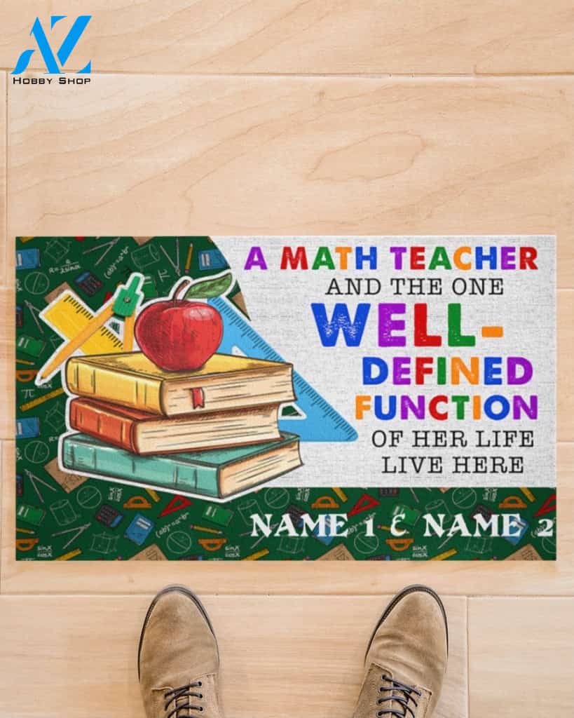 Personalized Math Teacher Well-defined Function Funny Indoor And Outdoor Doormat Warm House Gift Welcome Mat Gift For Student Teacher Classroom Decor