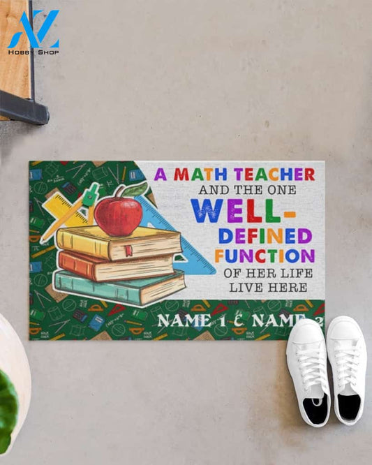 Personalized Math Teacher Well-defined Function Funny Indoor And Outdoor Doormat Warm House Gift Welcome Mat Gift For Student Teacher Classroom Decor
