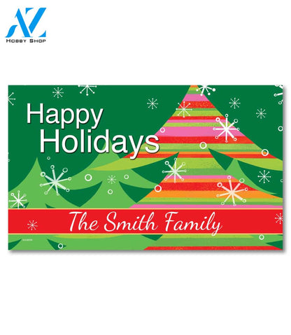 Personalized Mod Christmas Tree Doormat - 18" x 30"
