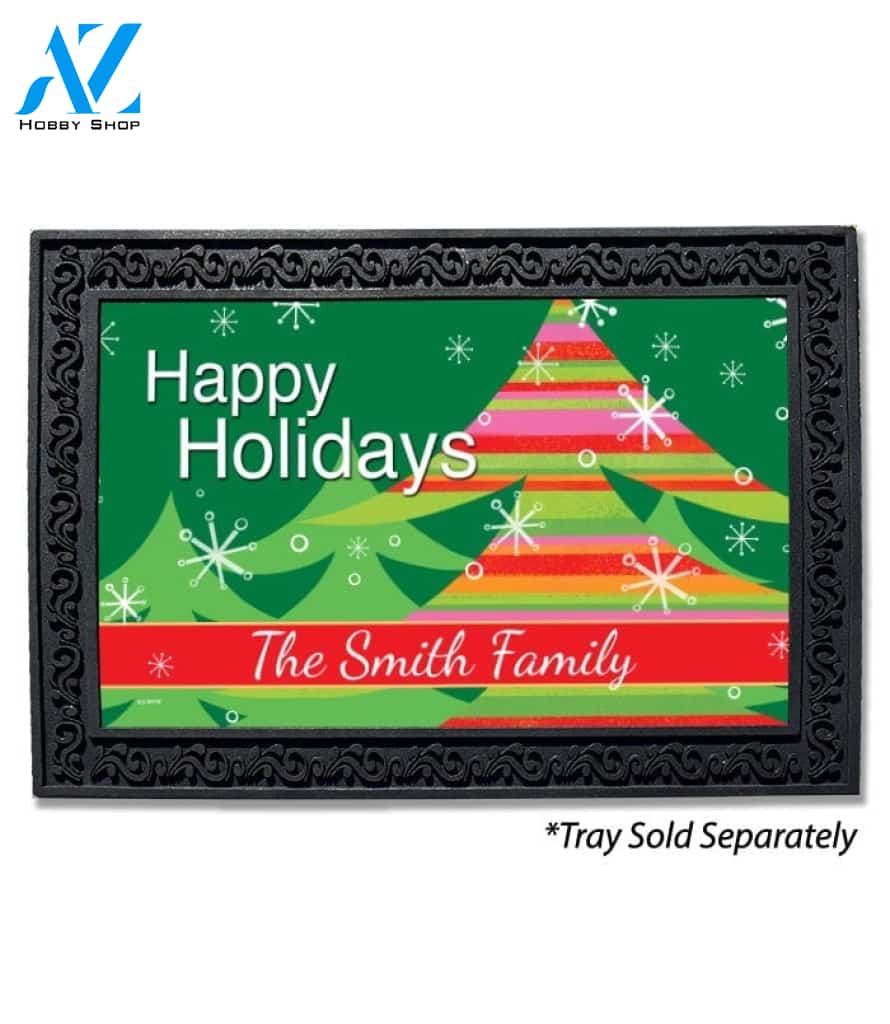 Personalized Mod Christmas Tree Doormat - 18" x 30"