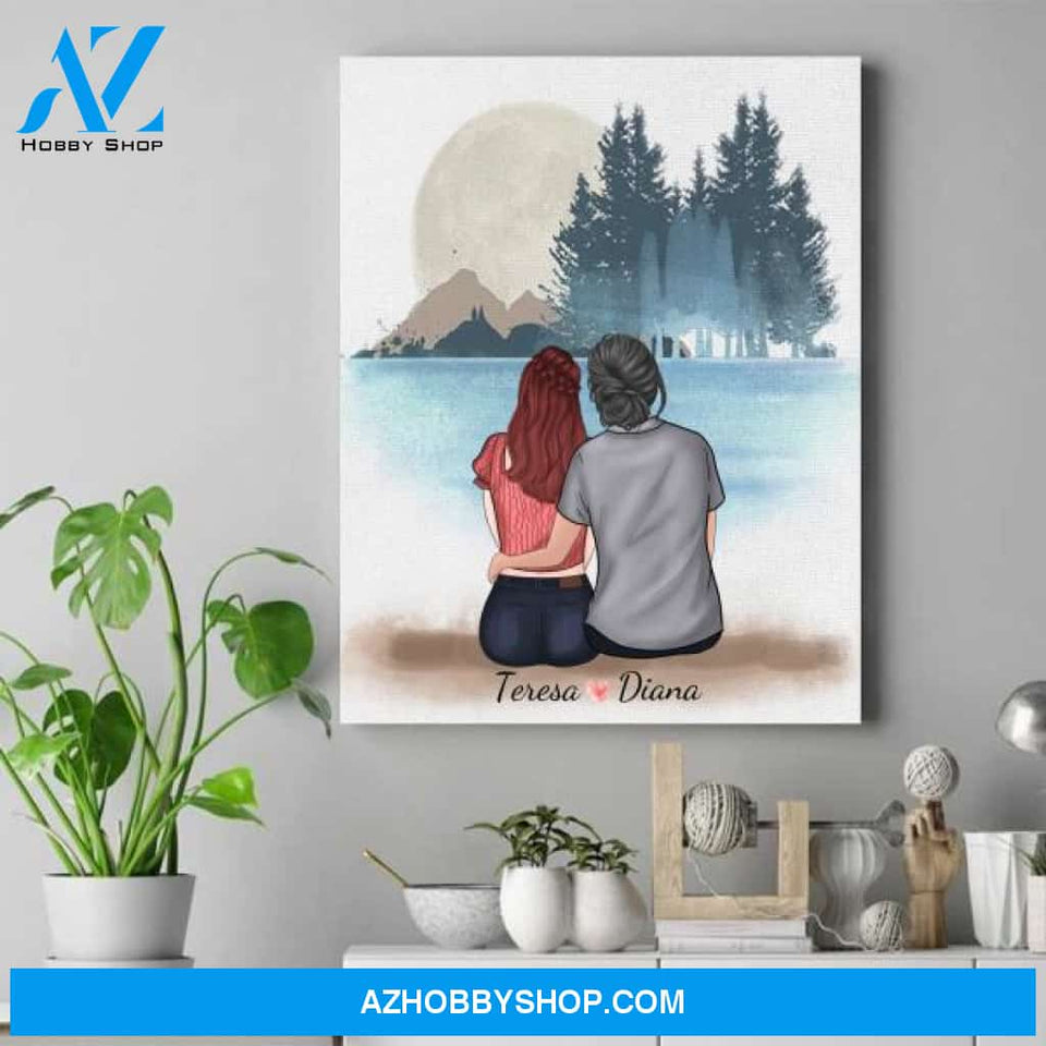 Personalized Mom Canvas Painting - Mother To Be Gifts - Up To 4 Daughters