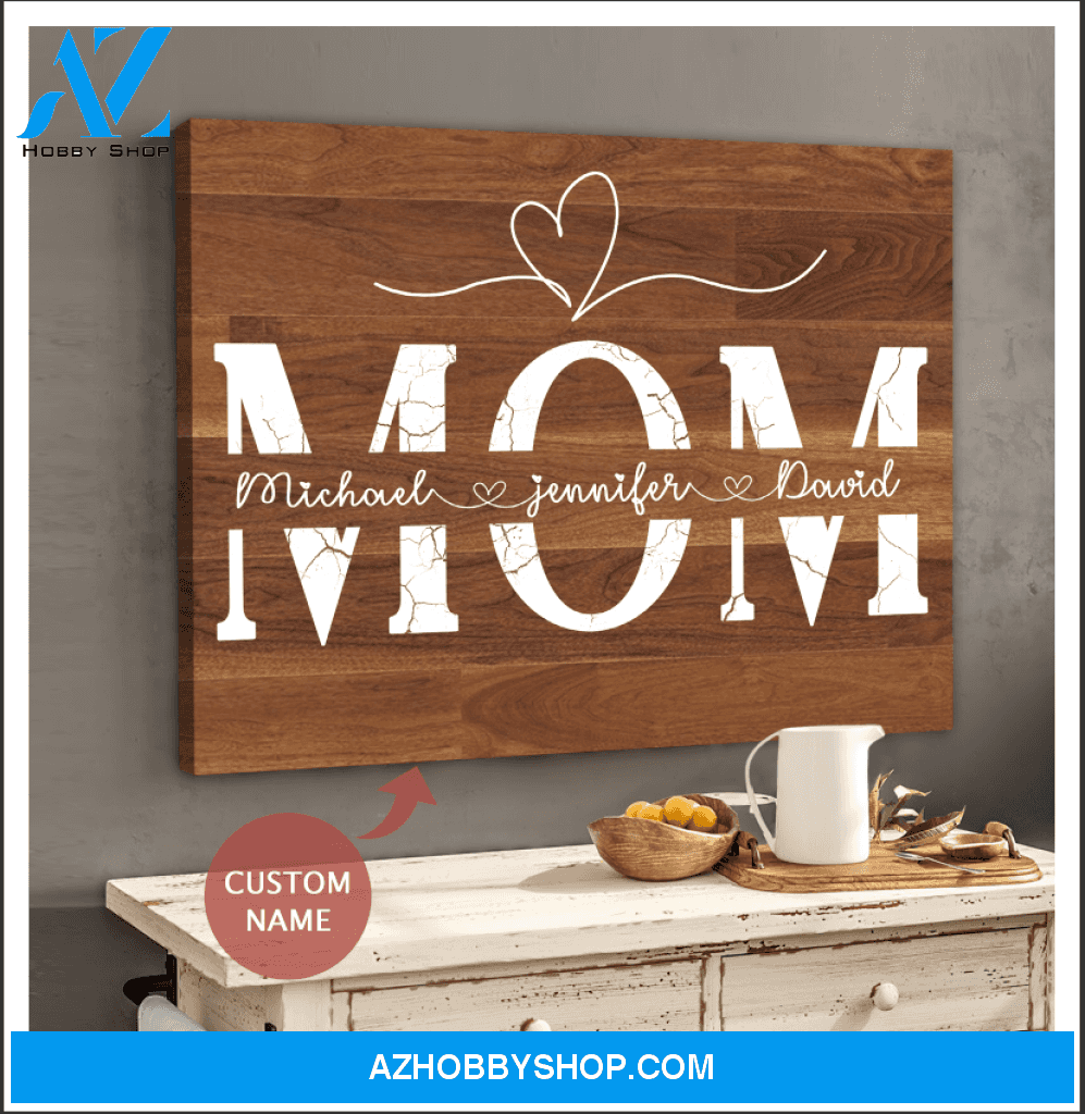 Personalized Mom Name Wall Art Canvas