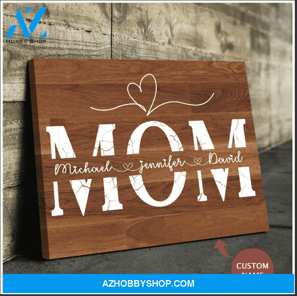Personalized Mom Name Wall Art Canvas