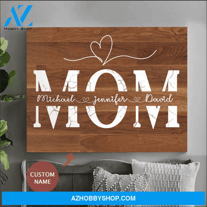 Personalized Mom Name Wall Art Canvas