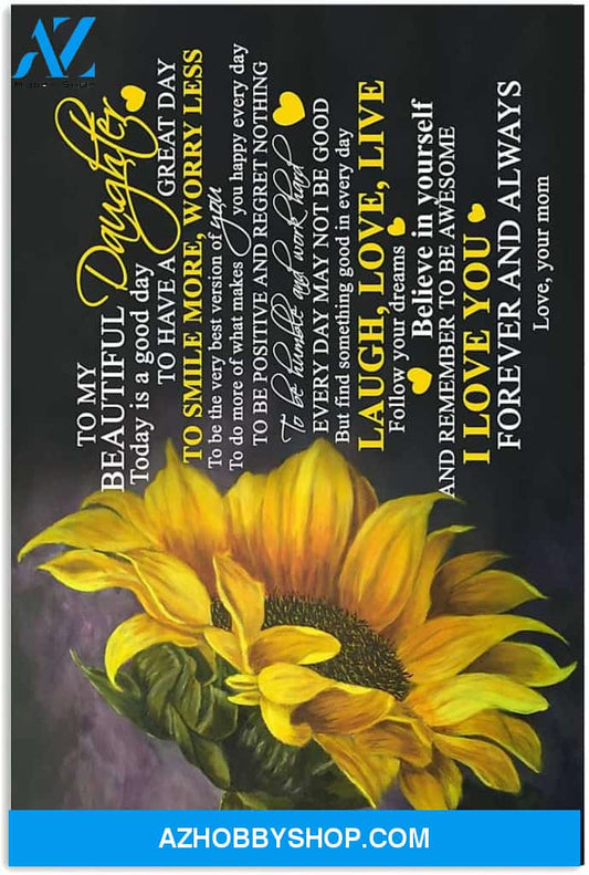 Personalized Mom To Daughter Vertical Poster 