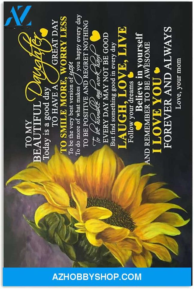 Personalized Mom To Daughter Vertical Poster 