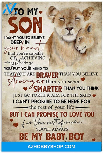 Personalized Mom To Son Vertical Poster 