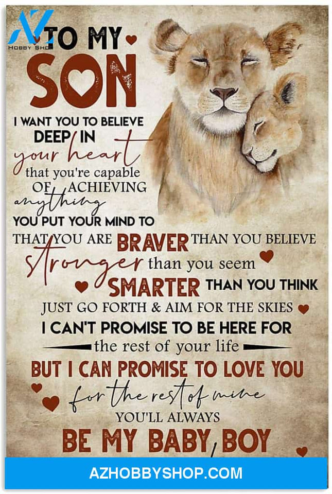 Personalized Mom To Son Vertical Poster 