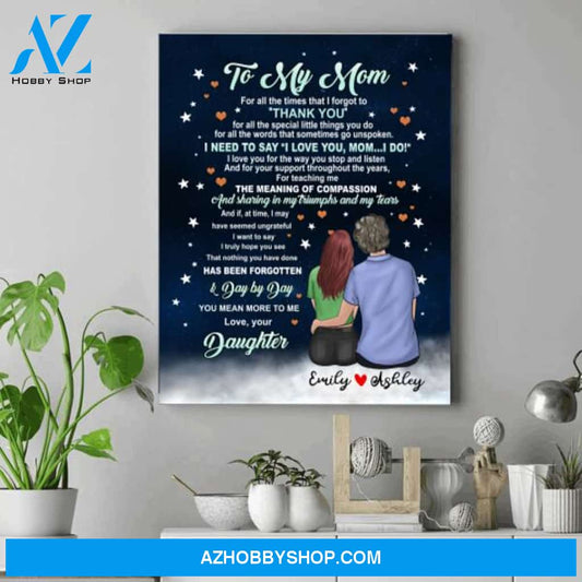 Personalized Mother Canvas - Special Daughter Gifts - Meaningful Gifts For Mom