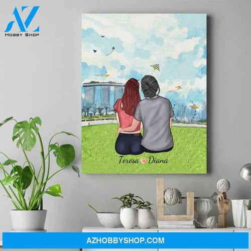 Personalized Mother Daughter Canvas - Good Birthday Gifts For Mom - Up To 4 Daughters