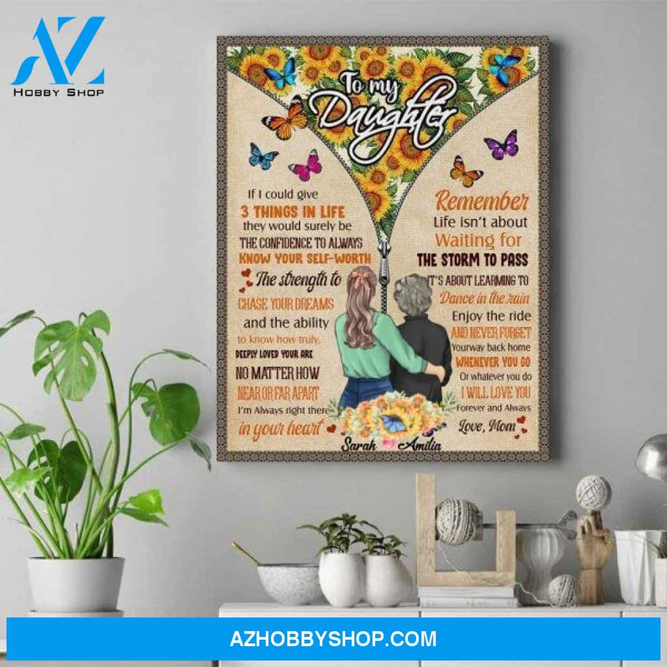 Personalized Mother Daughter Canvas - Sentimental Gifts For Daughter From Mom - Presents For Daughter