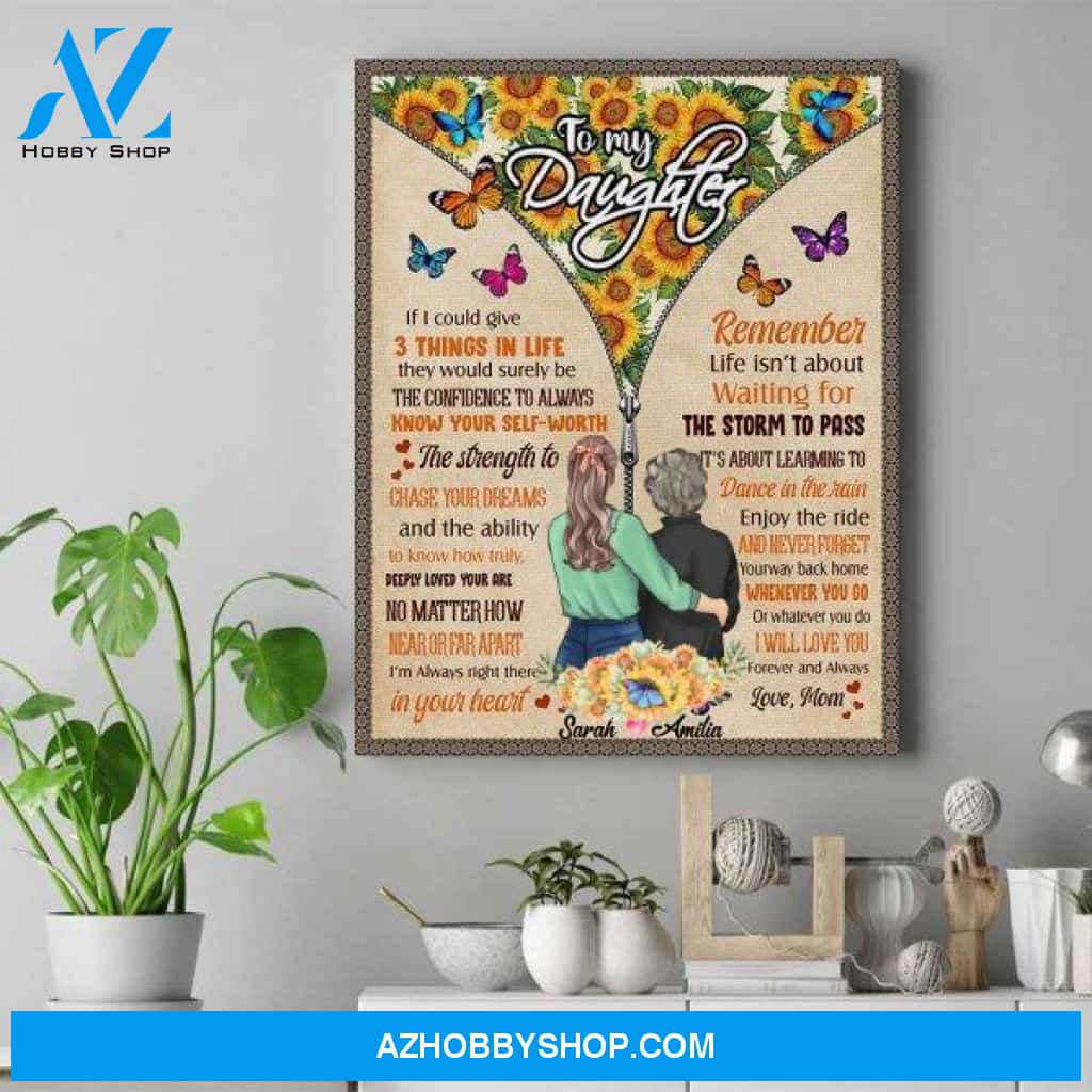 Personalized Mother Daughter Canvas - Sentimental Gifts For Daughter From Mom - Presents For Daughter